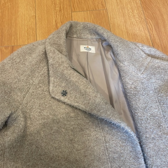 Marine Layer Stephanie Cocoon Coat in Sand Wool Blend - Picture 4 of 4